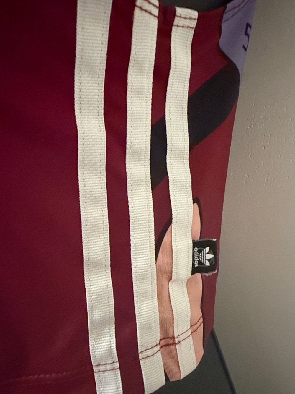adidas Burgundy Sleeveless Mock-Neck Cropped Tank - Picture 2 of 3